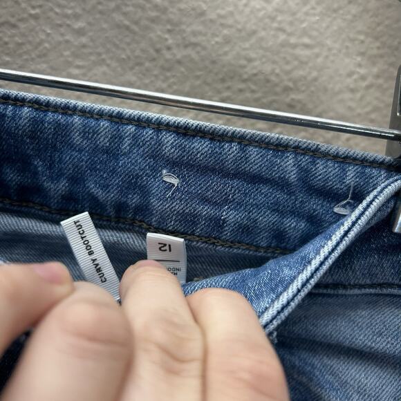 Loft Curvy Bootcut Jeans. Size 12 Medium Wash High Rise Denim Western Boho - Picture 5 of 7